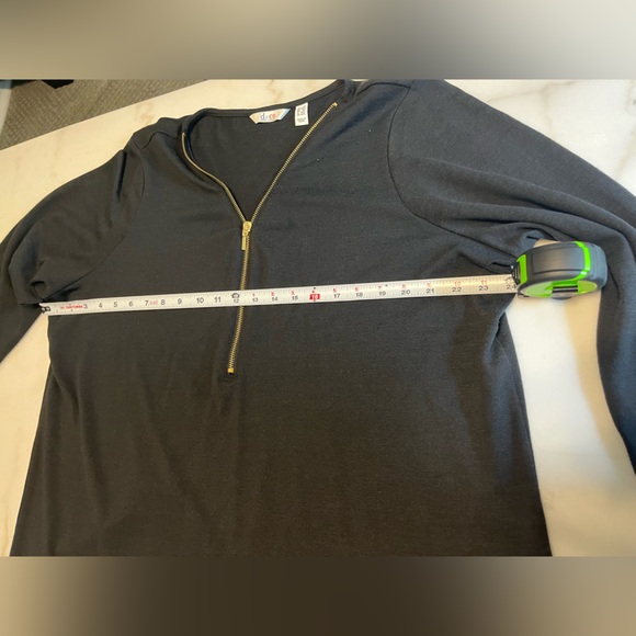 Black Zip-Up Long Sleeve Top - Picture 6 of 6